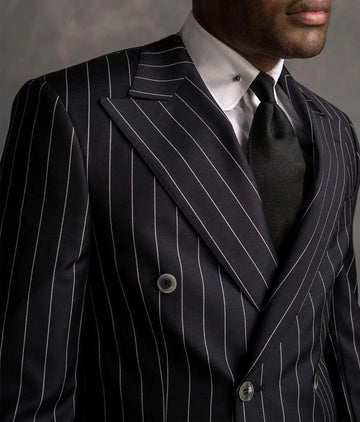 Aidase Formal Men's Suit 2 Pieces Blazer Pants Bow Collar Double Breasted Buckle Wedding Work Wear Business Modern Costume Size Color aidase-shop